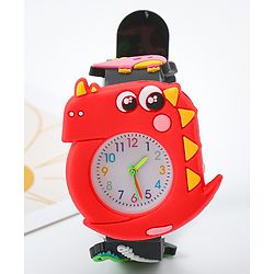 Babyhug Free Size Analog Watch With Dino Applique - Black