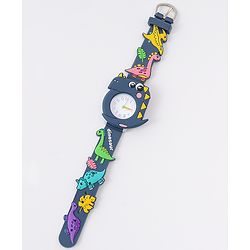 Babyhug Free Size Analog Watch With Dino Applique - Black