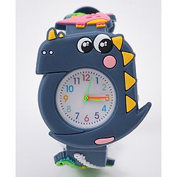 Babyhug Free Size Analog Watch With Dino Applique - Black