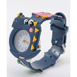 Babyhug Free Size Analog Watch With Dino Applique - Black
