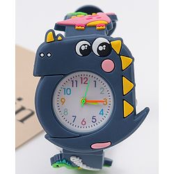Babyhug Free Size Analog Watch With Dino Applique - Black