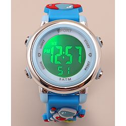 Babyhug Free Size Digital Watch With Space Theme Applique - Blue