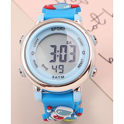 Babyhug Free Size Digital Watch With Space Theme Applique - Blue