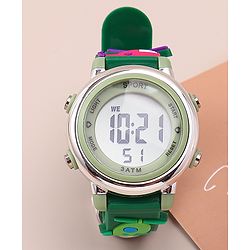 Babyhug Free Size Digital Watch With Space Theme Applique - Blue