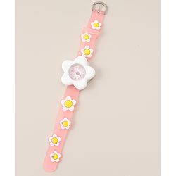 Babyhug Free Size Analog Watch With Floral Applique - Blue