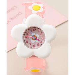 Babyhug Free Size Analog Watch With Floral Applique - Blue