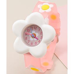 Babyhug Free Size Analog Watch With Floral Applique - Blue