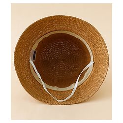 Babyhug Straw Hat With Teddy Bear Patch & Ear Applique Navy Blue - Diameter 17 cm