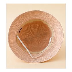 Babyhug Straw Hat With Cat Patch & Ear Applique Pink - Diameter 16 cm