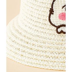 Babyhug Straw Hat With Bunny Embroidery & Ear Applique Pink - Diameter 16 cm