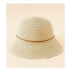 Babyhug Straw Hat With Teddy Bear Applique Beige - Diameter 16 cm