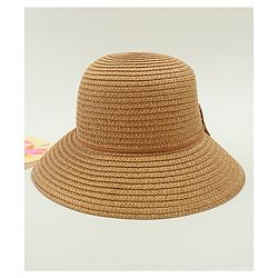 Babyhug Straw Hat With Teddy Bear Applique Beige - Diameter 16 cm
