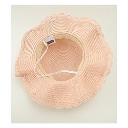Babyhug Straw Hat With Floral Applique Cream - Diameter 16 cm