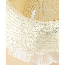 Babyhug Straw Hat With Floral Applique White - Diameter 16 cm