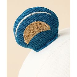 Babyhug Bucket Hat with Bear & Ear Applique Blue - Diameter 16 cm