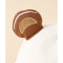Babyhug Bucket Hat with Bear & Ear Applique Brown - Diameter 16 cm