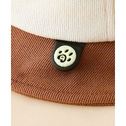 Babyhug Bucket Hat with Bear & Ear Applique Brown - Diameter 16 cm