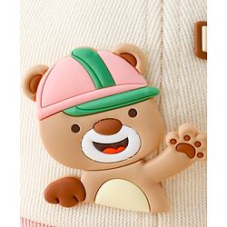 Babyhug Bucket Hat with Bear & Ear Applique Blue - Diameter 16 cm