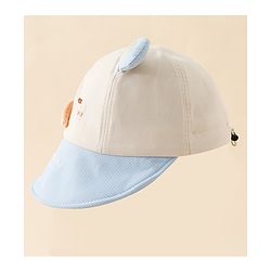 Babyhug Baseball Cap with Ear Applique & Embroidery Light Blue - Diameter 16 cm