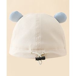 Babyhug Baseball Cap with Ear Applique & Embroidery Light Blue - Diameter 16 cm