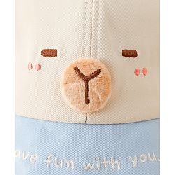 Babyhug Baseball Cap with Ear Applique & Embroidery Light Blue - Diameter 16 cm