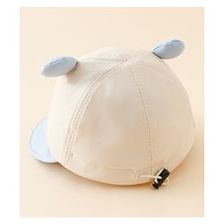 Babyhug Baseball Cap with Ear Applique & Embroidery Light Blue - Diameter 16 cm