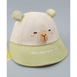 Babyhug Baseball Cap with Ear Applique & Embroidery Light Blue - Diameter 16 cm