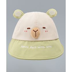 Babyhug Baseball Cap with Ear Applique & Embroidery Light Blue - Diameter 16 cm