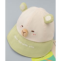 Babyhug Baseball Cap with Ear Applique & Embroidery Light Blue - Diameter 16 cm