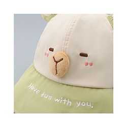 Babyhug Baseball Cap with Ear Applique & Embroidery Light Blue - Diameter 16 cm