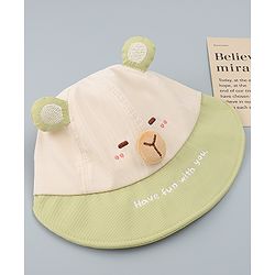 Babyhug Baseball Cap with Ear Applique & Embroidery Light Blue - Diameter 16 cm