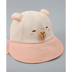 Babyhug Baseball Cap with Ear Applique & Embroidery Light Blue - Diameter 16 cm