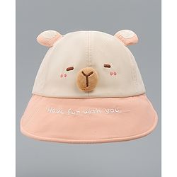 Babyhug Baseball Cap with Ear Applique & Embroidery Light Blue - Diameter 16 cm