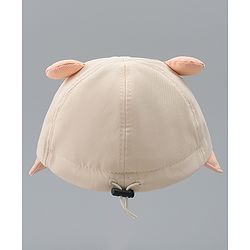 Babyhug Baseball Cap with Ear Applique & Embroidery Light Blue - Diameter 16 cm