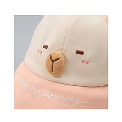 Babyhug Baseball Cap with Ear Applique & Embroidery Light Blue - Diameter 16 cm