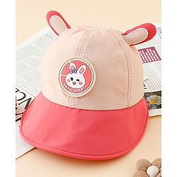 Babyhug Baseball Cap with Ear Applique & Patch Detailing Pink - Diameter 16 cm