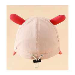 Babyhug Baseball Cap with Ear Applique & Patch Detailing Pink - Diameter 16 cm