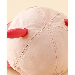 Babyhug Baseball Cap with Ear Applique & Patch Detailing Pink - Diameter 16 cm