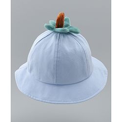 Babyhug 100% Cotton Bucket Hat with Fruit Embroidery & Applique Light Blue - Diameter 16 cm