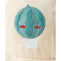 Babyhug Cotton Bucket Hat with Fruit Embroidery & Applique Light Blue - Diameter 16 cm