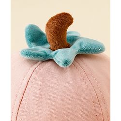 Babyhug Cotton Bucket Hat with Fruit Embroidery & Applique Light Blue - Diameter 16 cm