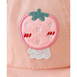 Babyhug Cotton Bucket Hat with Fruit Embroidery & Applique Light Blue - Diameter 16 cm