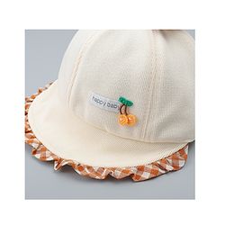 Babyhug Baseball Cap with Bow Applique Light Yellow - Diameter 16 cm