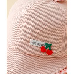 Babyhug Baseball Cap with Bow Applique Light Yellow - Diameter 16 cm