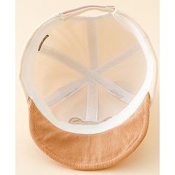 Babyhug Baseball Cap with Bear Embroidery & Ear Applique Beige - Diameter 17 cm