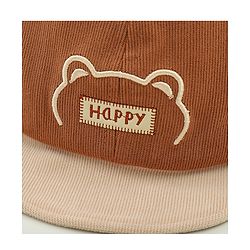 Babyhug Baseball Cap with Bear Embroidery & Ear Applique Beige - Diameter 17 cm