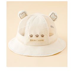 Babyhug Bucket Hat with Bear Embroidery & Ear Applique Light Pink - Diameter 16 cm