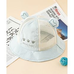Babyhug Bucket Hat with Bear Embroidery & Ear Applique Light Pink - Diameter 16 cm