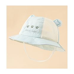 Babyhug Bucket Hat with Bear Embroidery & Ear Applique Light Pink - Diameter 16 cm