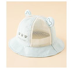 Babyhug Bucket Hat with Bear Embroidery & Ear Applique Light Pink - Diameter 16 cm